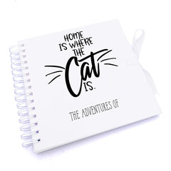 Personalised home is where the cat is Scrapbook Photo Album