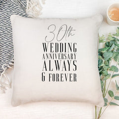 Personalised 30th Wedding Anniversary Cushion Gift