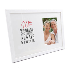 Personalised 40th Wedding Anniversary Photo Frame