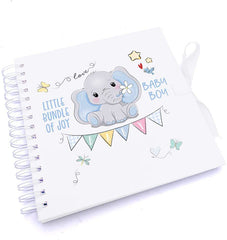 Personalised Baby Boy Scrapbook Photo Album Or Guest Book with Elephant