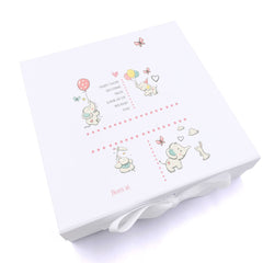 ukgiftstoreonline Personalised Baby Girl Elephants Design Keepsake Memory Box