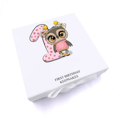 ukgiftstoreonline Personalised Baby Girl First Birthday Keepsake Memory Box Gift