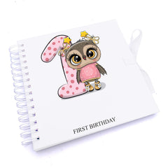 Personalised Baby Girl First Birthday Scrapbook Photo album