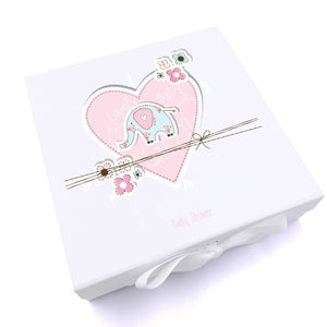ukgiftstoreonline Personalised Baby Shower Heart Design Keepsake Memory Box