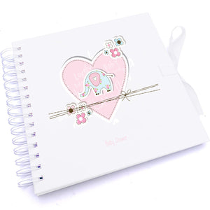 Personalised Baby Shower Heart Design Scrapbook Photo Album