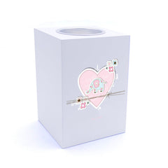 Personalised Baby Shower Heart Design Tea Light Holder