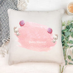 Personalised Baby Shower Rabbit Design Cushion Gift