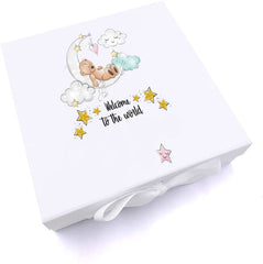 ukgiftstoreonline Personalised Baby Welcome to the world Keepsake Memory Box Gift