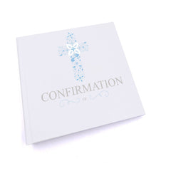 Personalised Confirmation Blue Ornate Cross Design Photo Album
