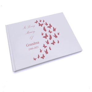 Personalised Grandma In Loving Memory Butterflies Guest Book