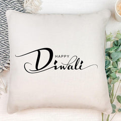 Personalised Happy Diwali Script Style Font Cushion Gift
