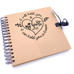 Personalised I will hold you in my heart Memorial Remembrance Brown Scrapbook