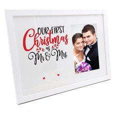 Personalised Mr and Mrs Our First Christmas Photo Frame