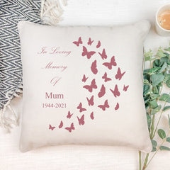 Personalised Mum In Loving Memory Butterflies Design Cushion Gift