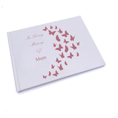 Personalised Mum In Loving Memory Butterflies Design Guest Book