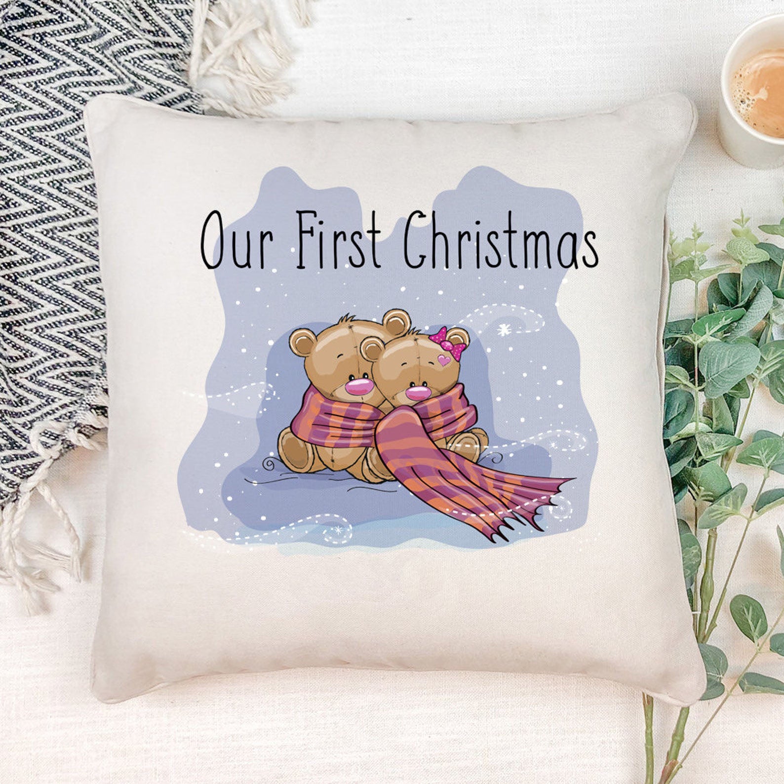 Personalised Our First Christmas Cushion Gift