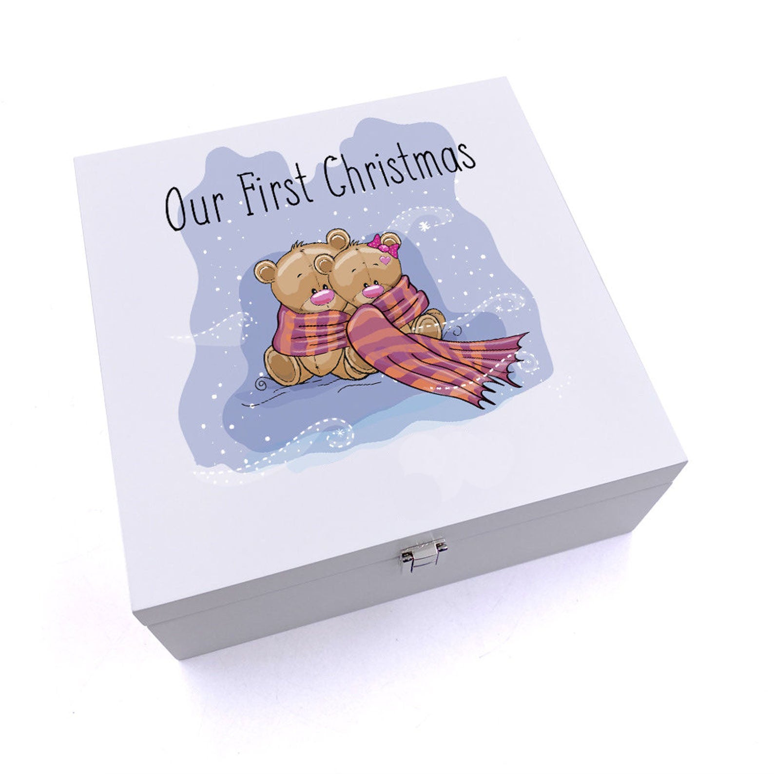ukgiftstoreonline Personalised Our First Christmas Keepsake Wooden Box