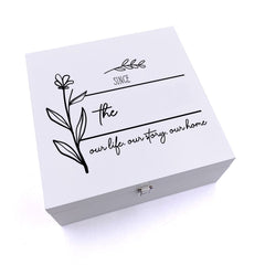ukgiftstoreonline Personalised Our Story Our Life Family Sentiment Keepsake Wooden Box