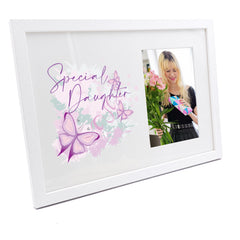 Personalised Special Daughter Pink & Purple Butterfly Gift Photo Frame