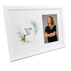 Personalised 30th Birthday Photo Frame Gift With Botanical Design