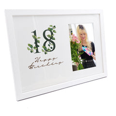 Personalised 18th Birthday Green Leaf Design Gift Photo Frame
