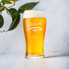 Retirement Sentiment Personalised Beer Glass