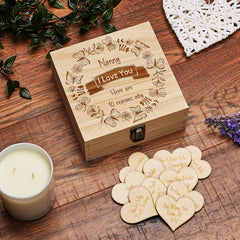 Nanny Gift 10 Reasons why I Love You Wooden Box and Hearts