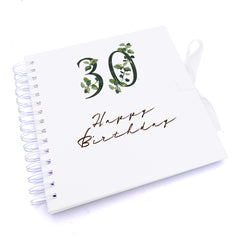 Personalised 30th Birthday Green Leaf Design Gift Scrapbook Photo Album