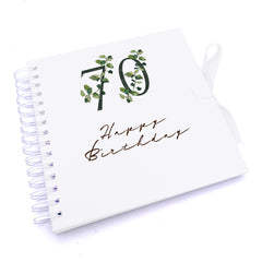 Personalised 70th Birthday Green Leaf Design Gift Scrapbook Photo Album