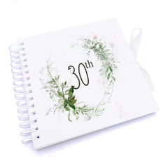 Personalised 30th Birthday Scrapbook Photo album Gift With Botanical Design