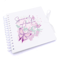 Personalised Special Auntie Pink & Purple Butterfly Gift Scrapbook Photo Album