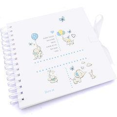 Personalised Baby Boy Elephants Design Scrapbook Photo Album
