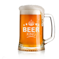 Beer King Engraved Personalised Pint Glass Tankard Gift Boxed