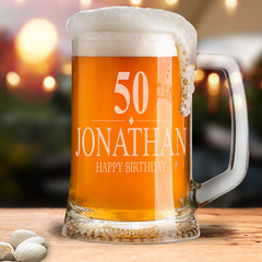 Engraved Personalised Birthday Beer Tankard Gift 18th, 21st, 30th, 40th, 50th, 60th, 70th, 80th - ukgiftstoreonline