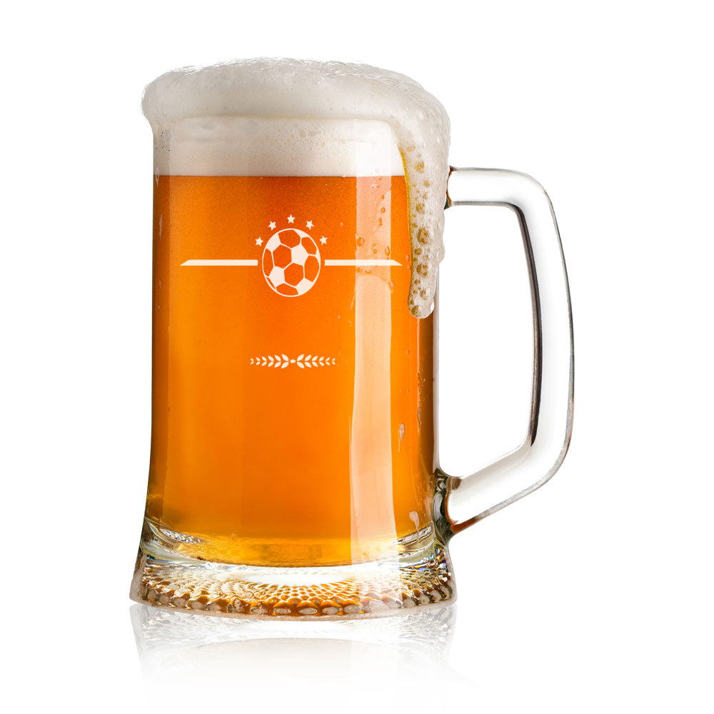 Personalised Engraved Pint Glass Beer Tankard Sports Award Football Theme