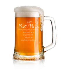 ukgiftstoreonline Personalised Best Man Pint Glass Beer Tankard Gift in Silk Lined Box