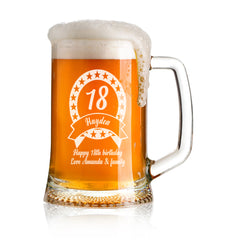 Engraved/Personalised Birthday Beer Tankard - Gift For Boys 18th/21st/30th/40th/50th/60th/65th/70th