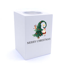 Personalised Merry Christmas Tree Design Tea Light Holder