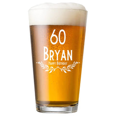 Personalised Engraved Any Age Beer Perfect Pint Glass Gift 18th, 21st, 30th, 40th, 50th, 60th