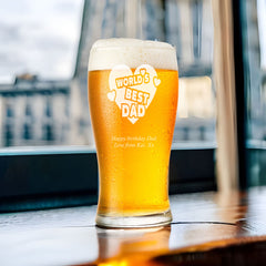 Best Dad Sentiment Personalised Engraved Beer Glass