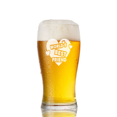 Best Friend Sentiment Personalised Engraved Beer Glass