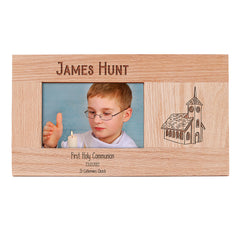 Personalised On Your Communion Photo Frame Gift Solid Oak Engraved