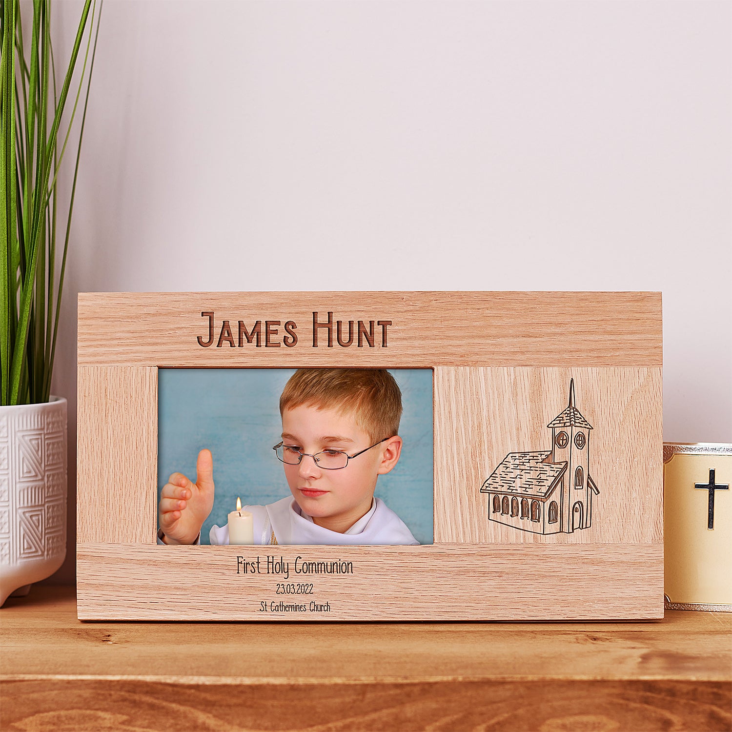 Personalised On Your Communion Photo Frame Gift Solid Oak Engraved - ukgiftstoreonline