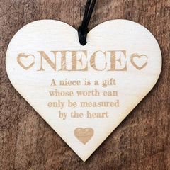 A Niece Is A Gift Hanging Heart Plaque Gift - ukgiftstoreonline