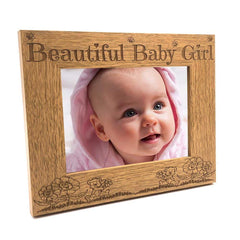 Beautiful Baby Girl Wooden Photo Frame Gift - ukgiftstoreonline
