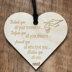 Behind You All Your Memories Graduation Wooden Plaque Gift - ukgiftstoreonline
