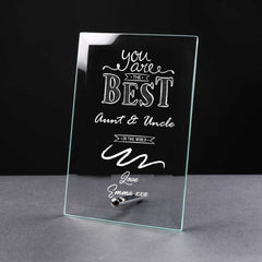 Best Aunt and Uncle Gift Sentiment Personalised Engraved Glass Plaque - ukgiftstoreonline
