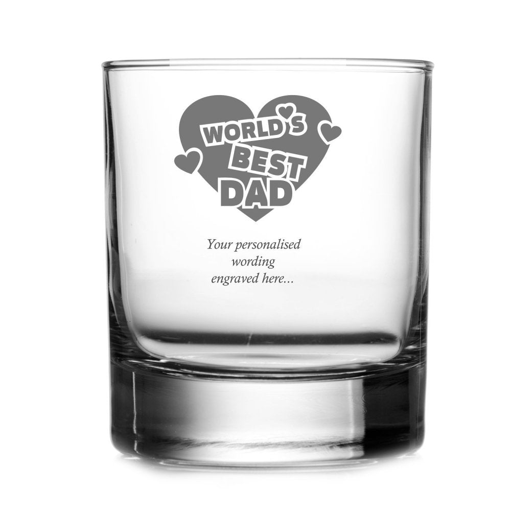 Best Dad Sentiment Personalised Engraved Whisky Glass - ukgiftstoreonline