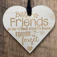 Best Friends Are Hard To Find Heart Wooden Plaque Gift - ukgiftstoreonline