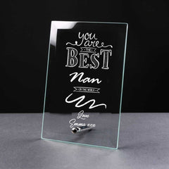Best Nan Gift Sentiment Personalised Engraved Glass Plaque - ukgiftstoreonline